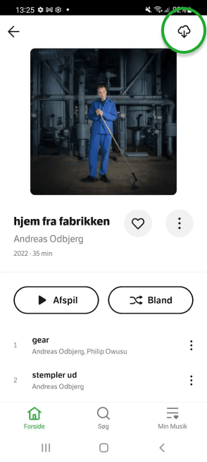 Tryk på download øverst til højre