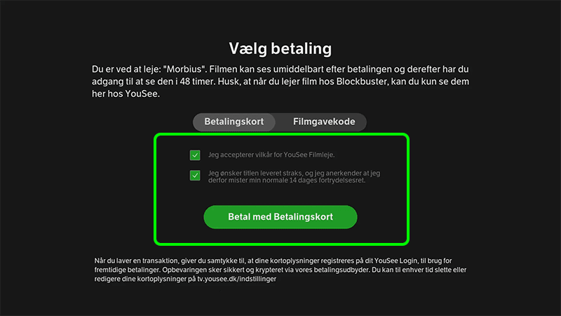 Vælg betaling